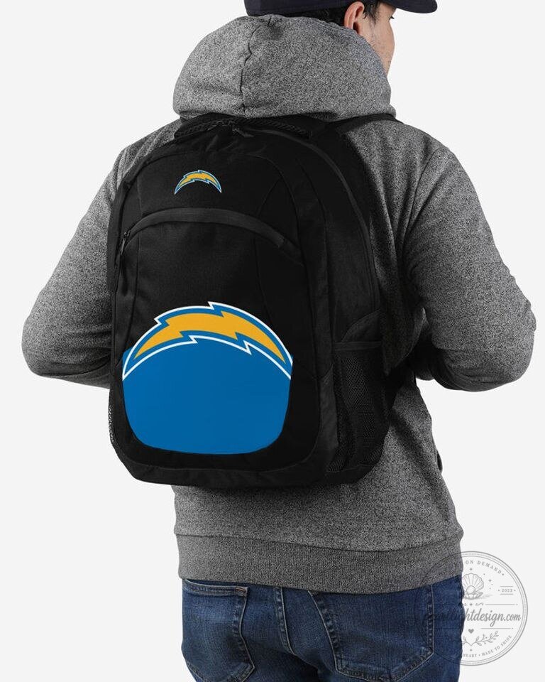 Los Angeles Chargers Lightning Bolt Logo Black Backpack 12 Los Angeles Chargers Lightning Bolt Logo Black Backpack