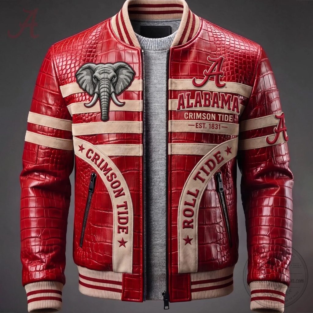Alabama Crimson Tide Elephant Mascot NCAA College Football Team Jacket Alabama Crimson Tide Elephant Mascot NCAA College Football Team Jacket