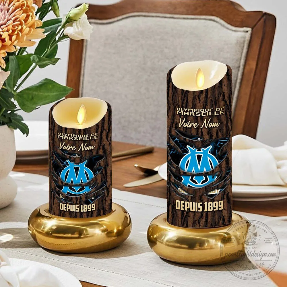 Olympique de Marseille Football Club Personalized LED Candle