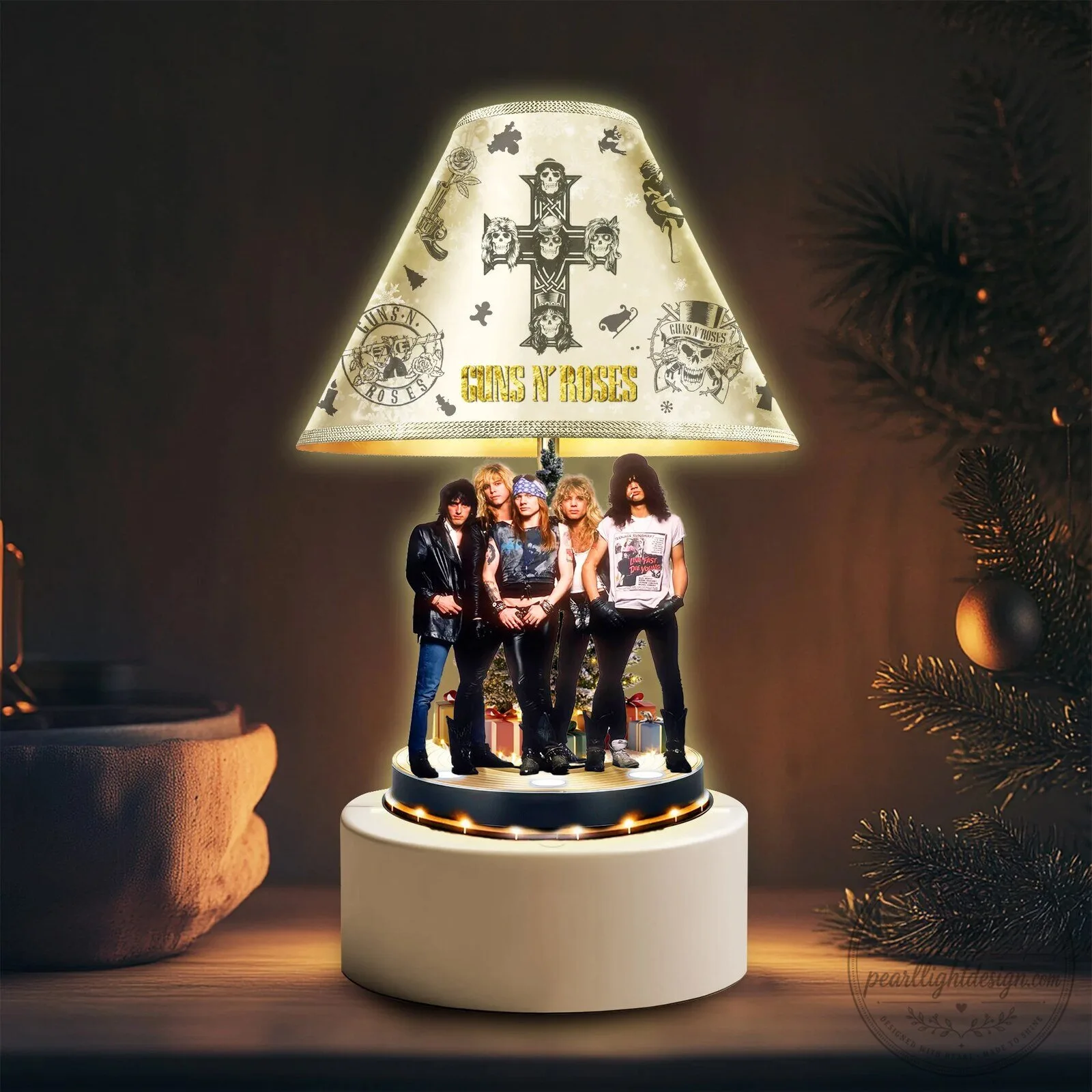 Guns N' Roses Band Christmas Holiday LED Light-Up Table Lamp