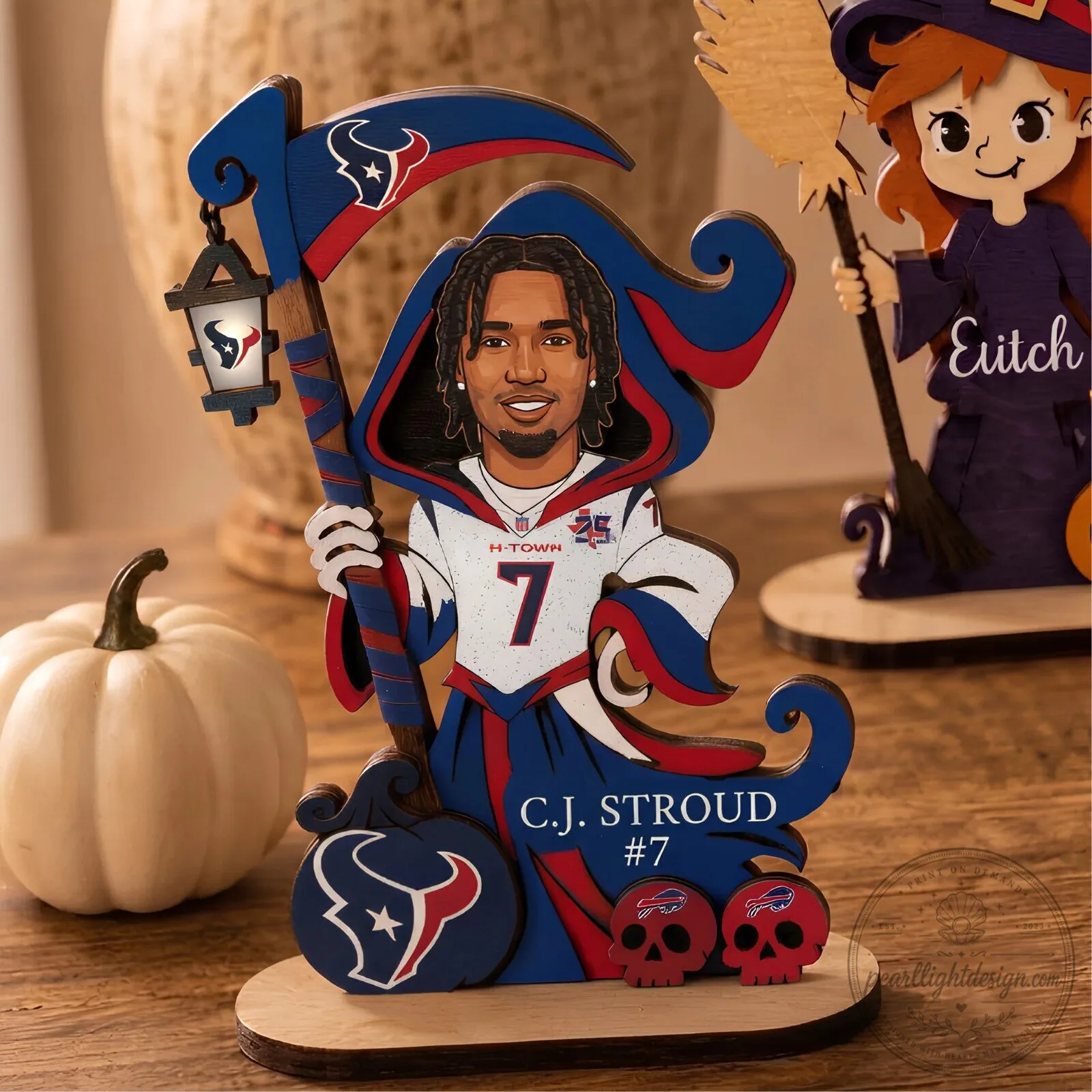 C.J. Stroud Houston Texans Halloween Grim Reaper Wooden Standee Decoration 2 C.J. Stroud Houston Texans Halloween Grim Reaper Wooden Standee Decoration