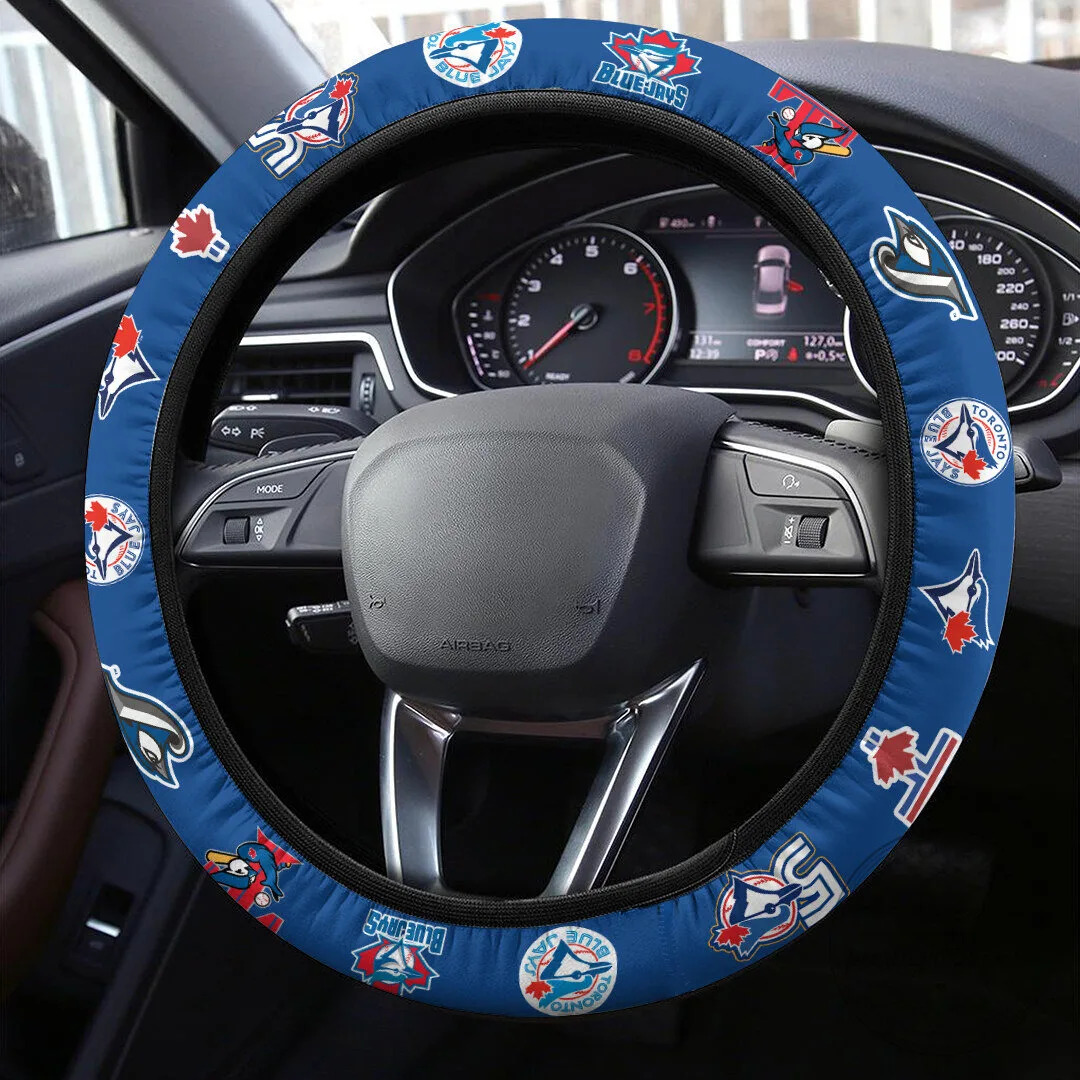 Toronto Blue Jays Baseball Team Steering Wheel Cover Car Accessory