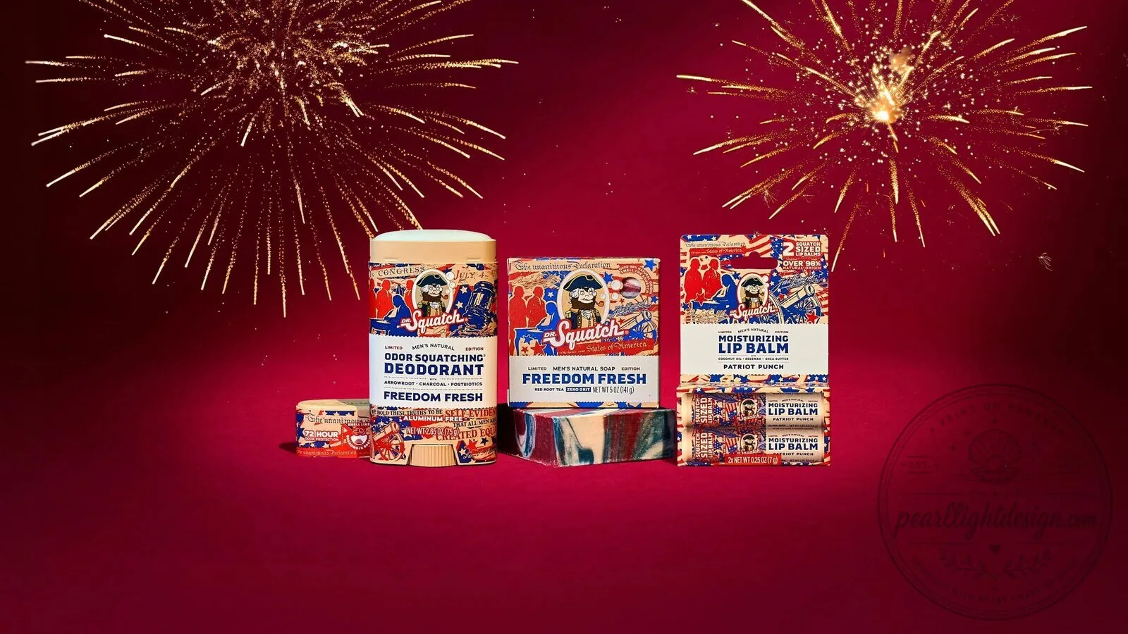 Dr Squatch Freedom Fresh 250th Collection Natural Deodorant and Lip Balm Set 9 Dr Squatch Freedom Fresh 250th Collection Natural Deodorant and Lip Balm Set