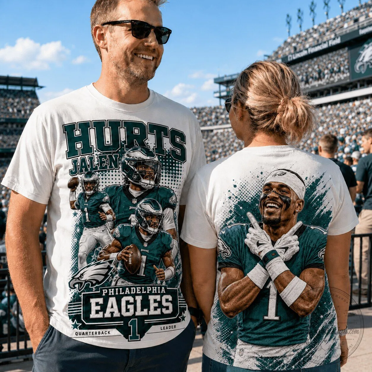 Philadelphia Eagles Football Jalen Hurts Quarterback Graphic T-Shirt