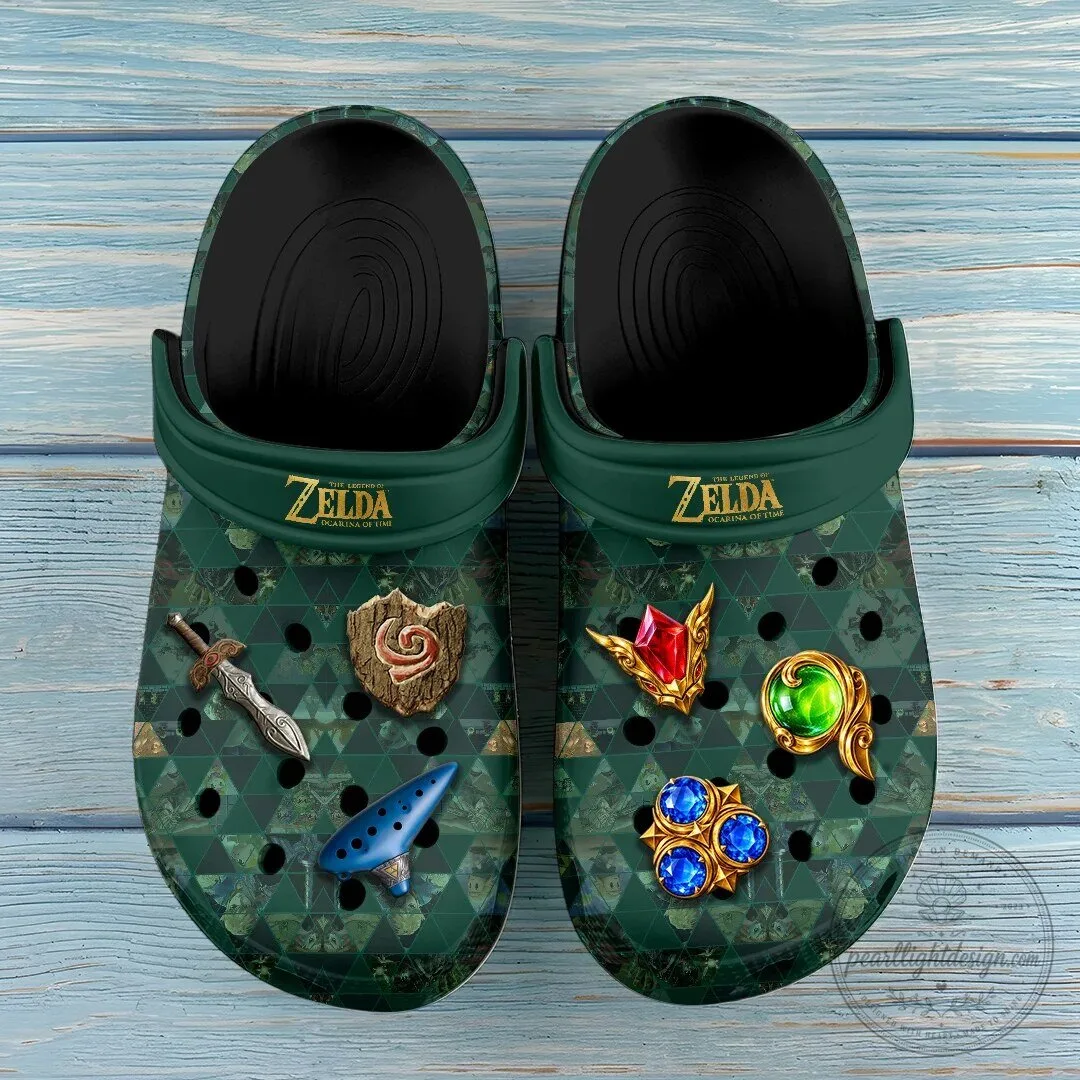 Legend of Zelda Ocarina of Time Green Clogs Shoes