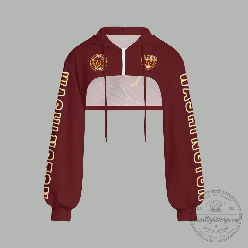 Washington Commanders Cropped Zip-Up Hoodie for Women 5 Washington Commanders Cropped Zip-Up Hoodie for Women