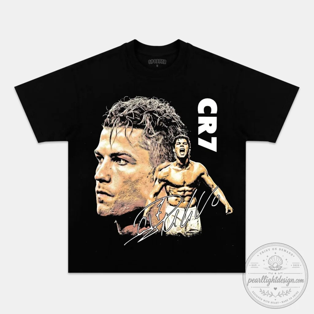 Cristiano Ronaldo CR7 Football Legend Graphic Print Short Sleeve T-Shirt Cristiano Ronaldo CR7 Football Legend Graphic Print Short Sleeve T-Shirt