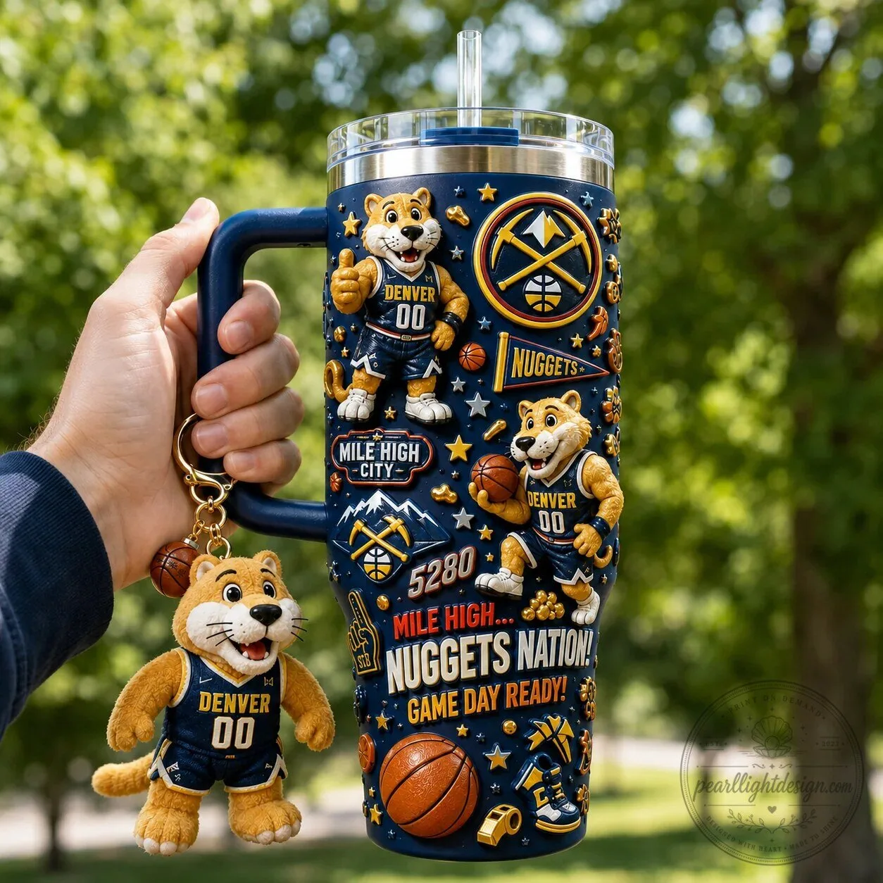 Denver Nuggets Basketball Team 40oz Tumbler with Handle and Straw 8 Denver Nuggets Basketball Team 40oz Tumbler with Handle and Straw