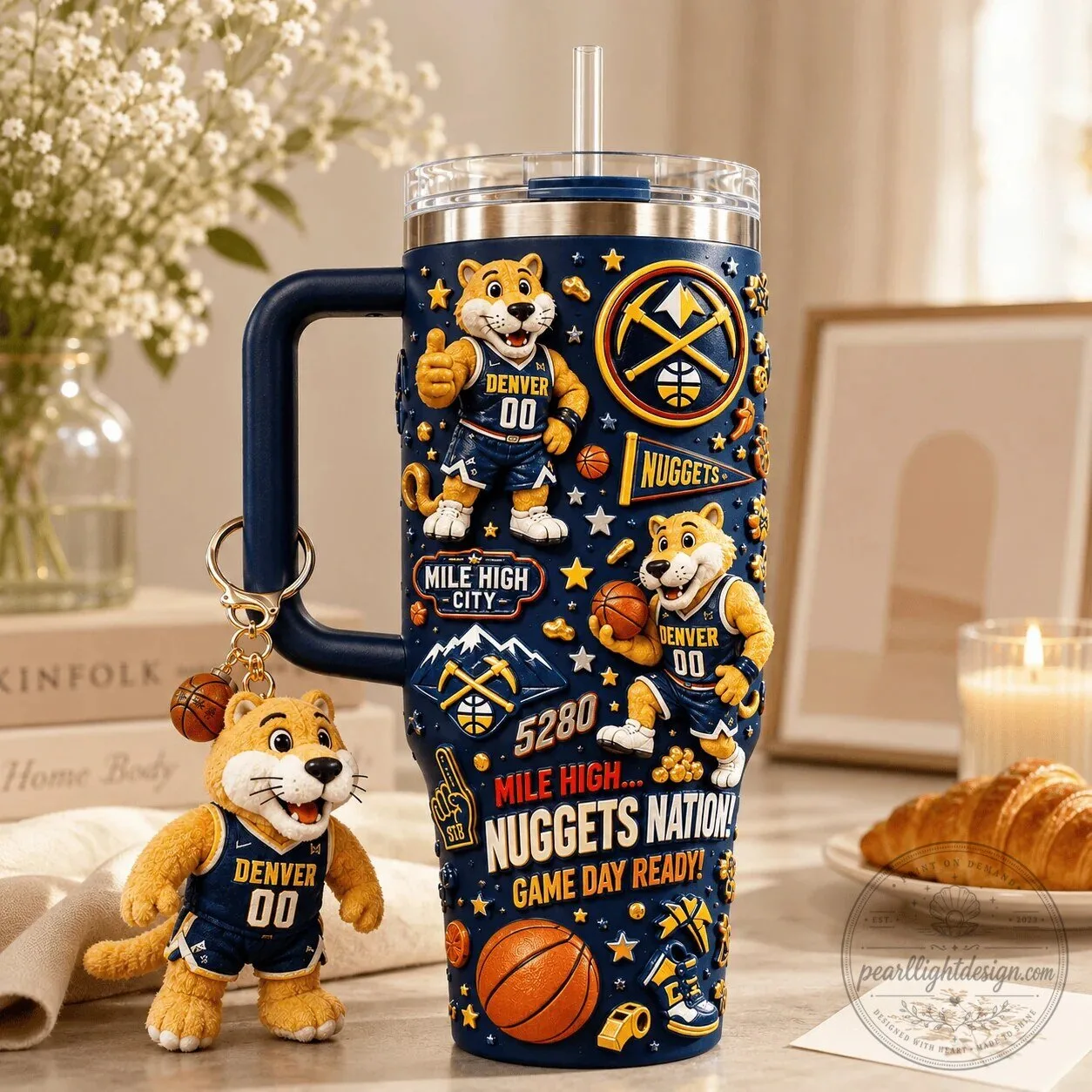 Denver Nuggets Basketball Team 40oz Tumbler with Handle and Straw 9 Denver Nuggets Basketball Team 40oz Tumbler with Handle and Straw