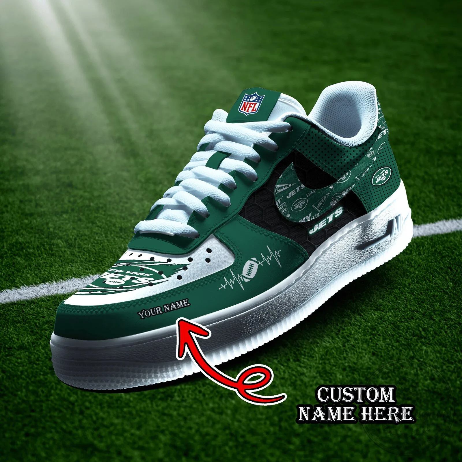 New York Jets NFL Football Team Custom Name Low Top Sneakers Shoes 1 New York Jets NFL Football Team Custom Name Low Top Sneakers Shoes
