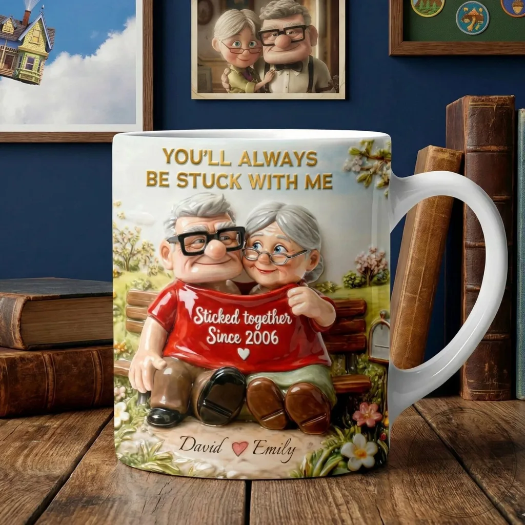 Personalized Old Couple You'll Always Be Stuck With Me Coffee Mug Personalized Old Couple You'll Always Be Stuck With Me Coffee Mug