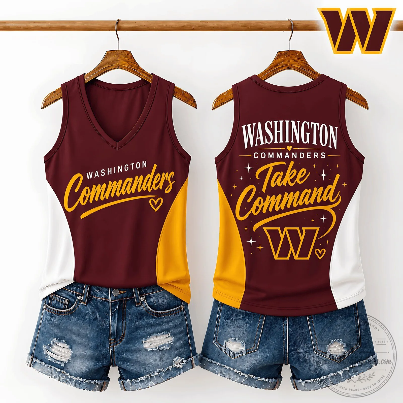 Washington Commanders Take Command Women's Football Fan Tank Top 5 Washington Commanders Take Command Women