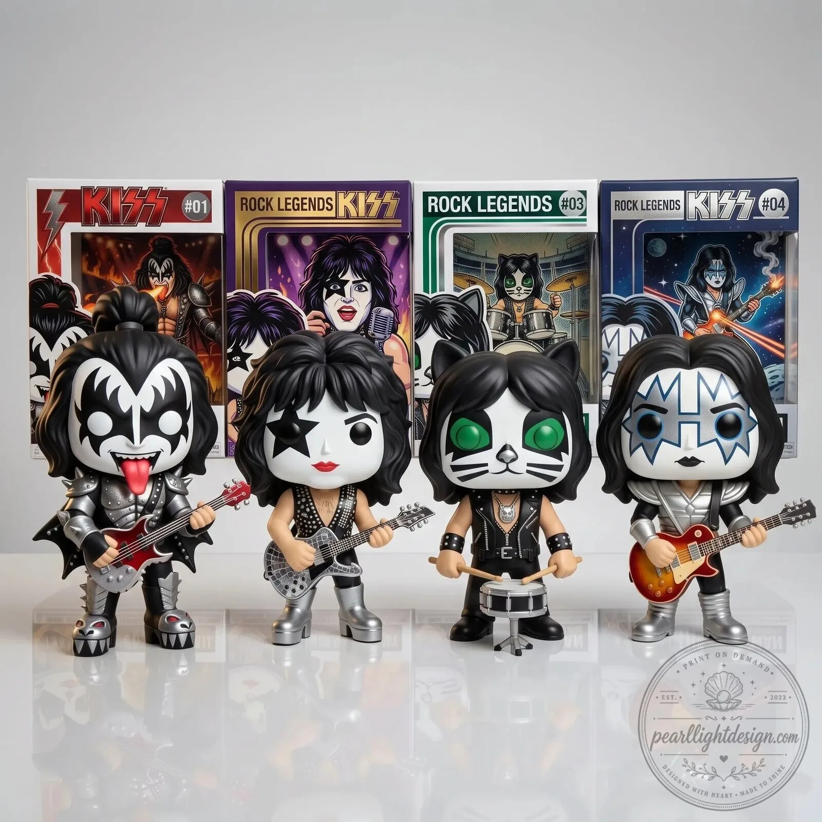 KISS The Demon Starchild Spaceman Catman Rock Legends 4 Piece Figure Set 3 KISS The Demon Starchild Spaceman Catman Rock Legends 4 Piece Figure Set