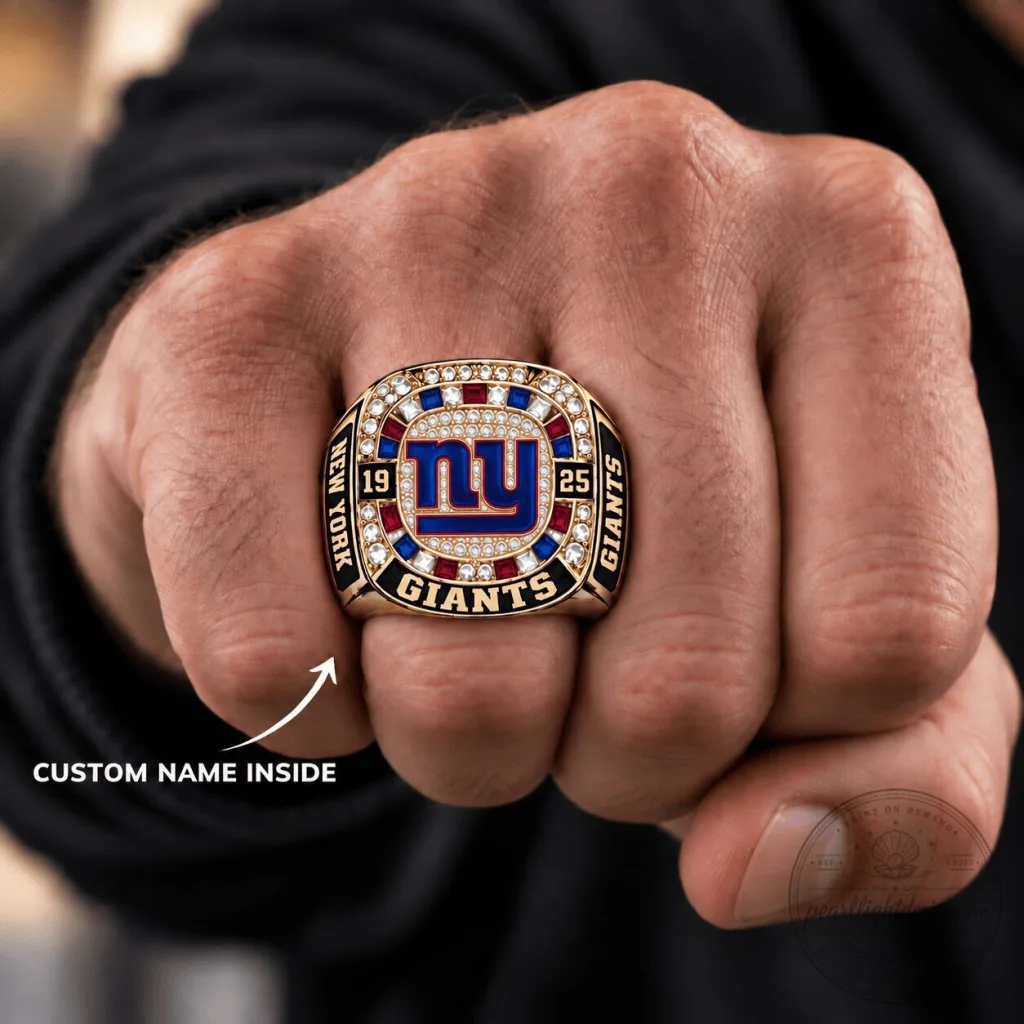 New York Giants Super Bowl Championship Ring Custom Name NFL Fan Gift New York Giants Super Bowl Championship Ring Custom Name NFL Fan Gift
