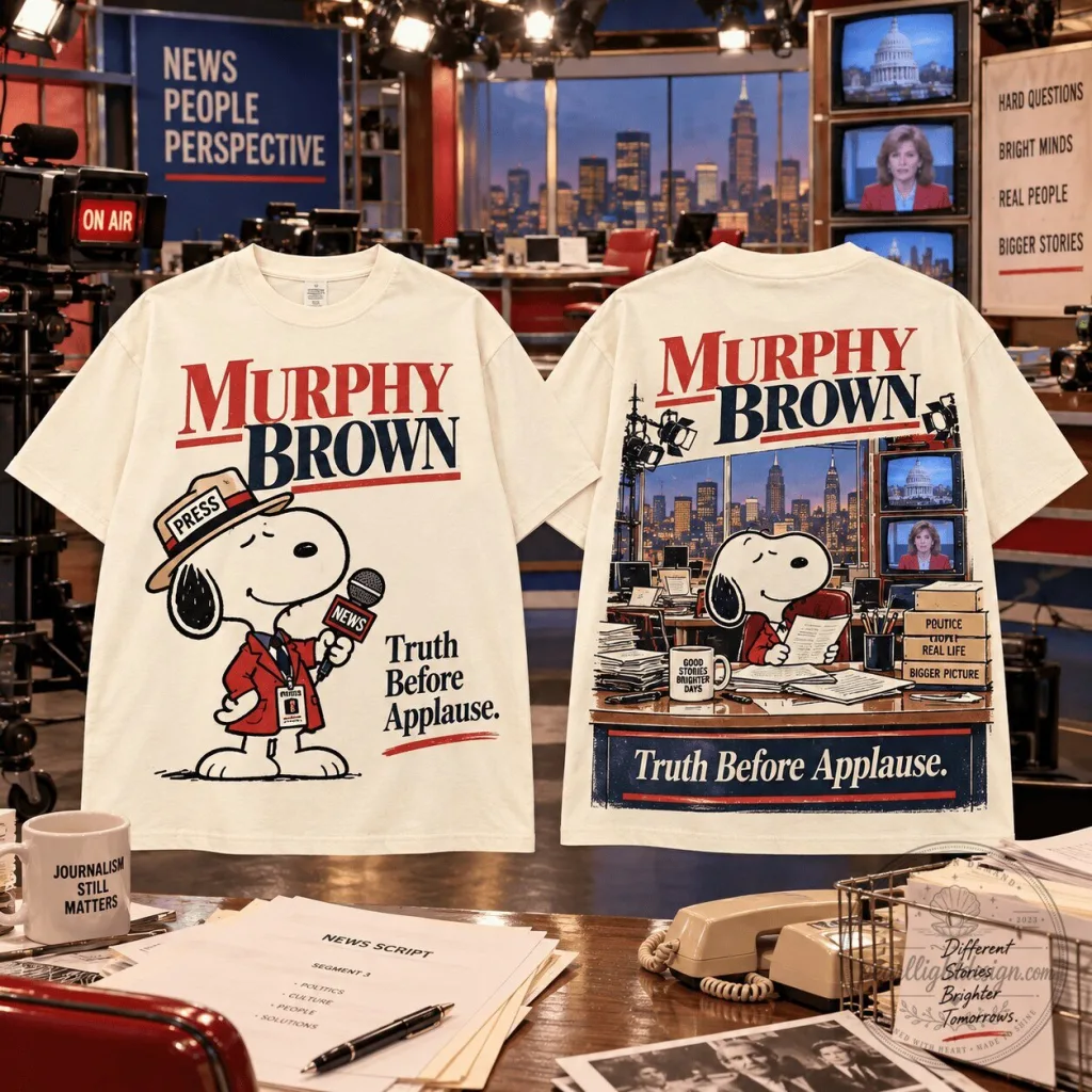 Murphy Brown Snoopy Truth Before Applause Television Show T-Shirt Murphy Brown Snoopy Truth Before Applause Television Show T-Shirt