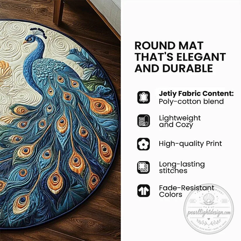 Cozy Bear Winter Campfire Quilted Round Mat 9 Cozy Bear Winter Campfire Quilted Round Mat