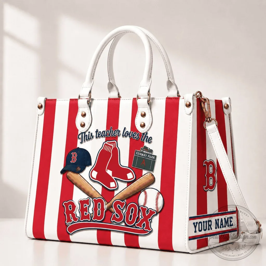 Boston Red Sox Teacher Personalized Leather Handbag Boston Red Sox Teacher Personalized Leather Handbag
