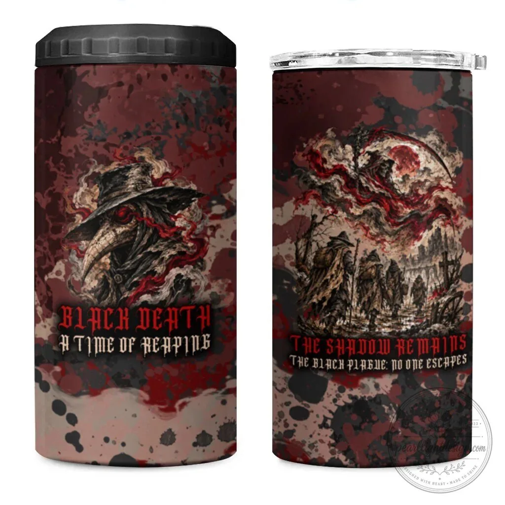 Black Death Plague Doctor Grim Reaper Gothic Horror Can Cooler Tumbler 9 Black Death Plague Doctor Grim Reaper Gothic Horror Can Cooler Tumbler