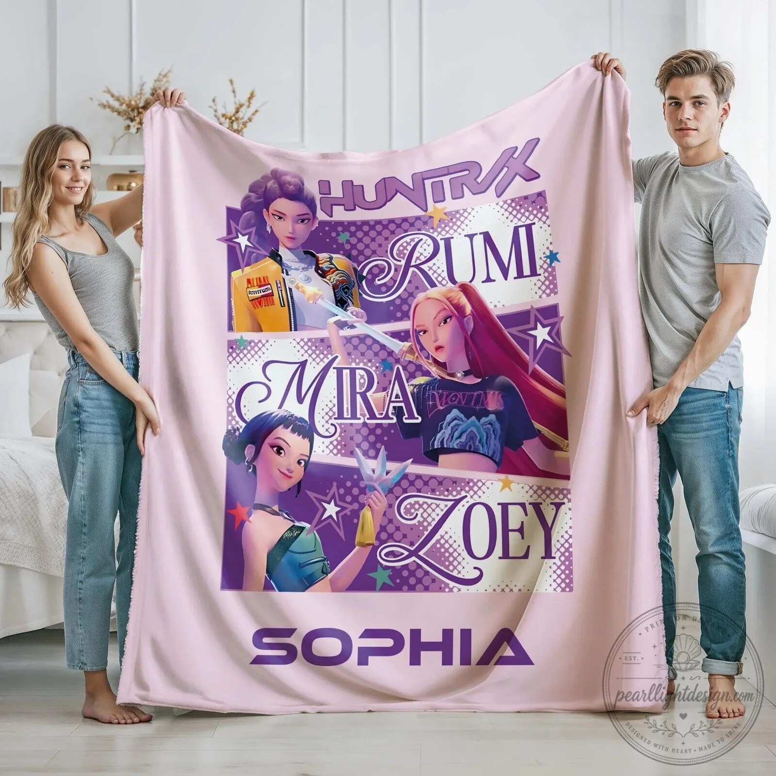 Kpop Demon Hunters Rumi Mira Zoey Sophia Characters Blanket 8 Kpop Demon Hunters Rumi Mira Zoey Sophia Characters Blanket