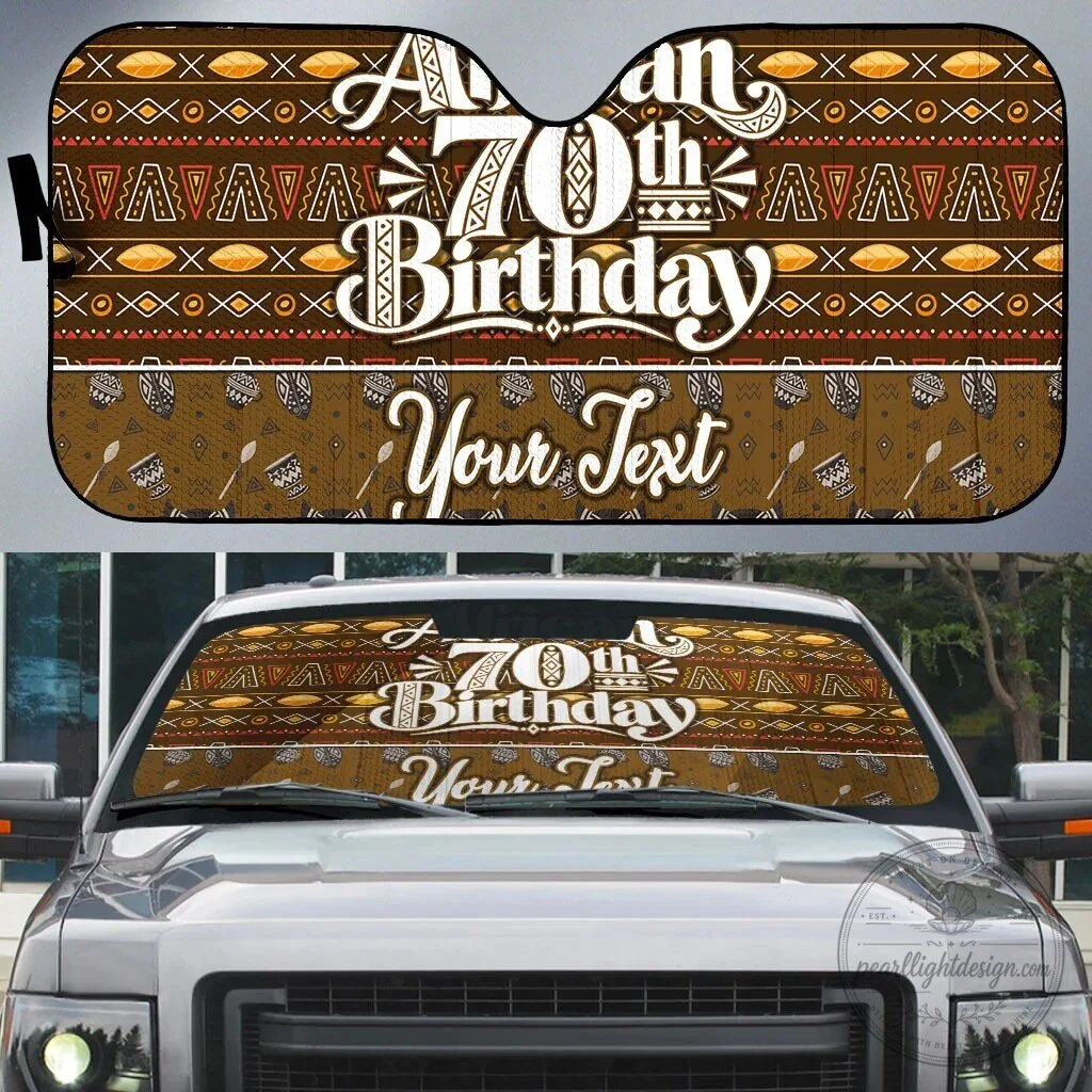 Personalized African 70th Birthday Tribal Pattern Car Sunshade 6 Personalized African 70th Birthday Tribal Pattern Car Sunshade