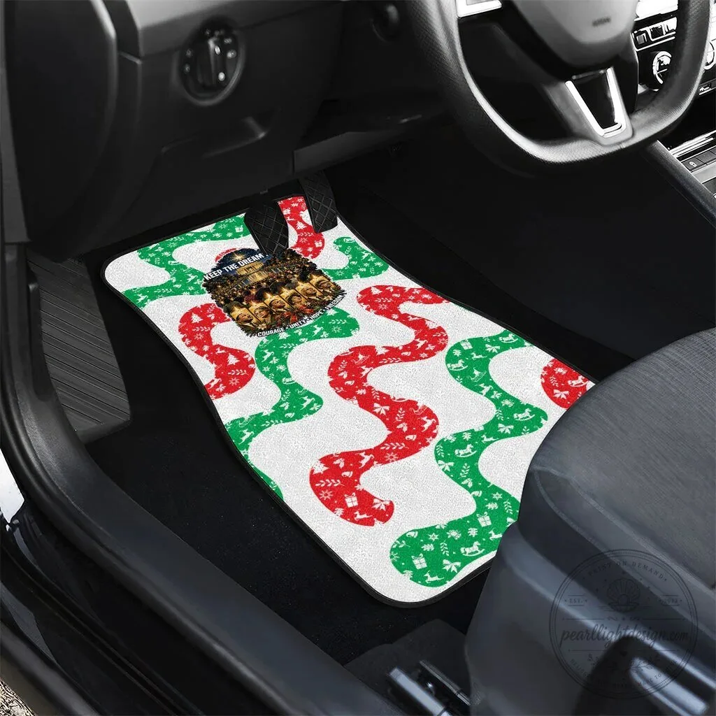 Christmas Holiday Red Green Swirl Pattern Car Mat Set 13 Christmas Holiday Red Green Swirl Pattern Car Mat Set
