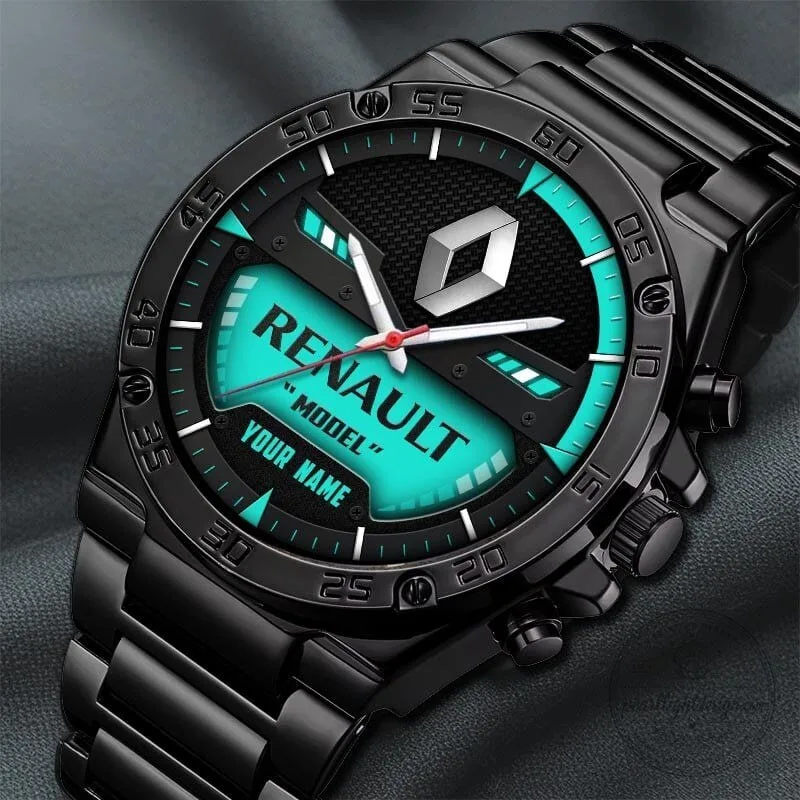 Renault Custom Name Black Stainless Steel Watch for Men 12 Renault Custom Name Black Stainless Steel Watch for Men