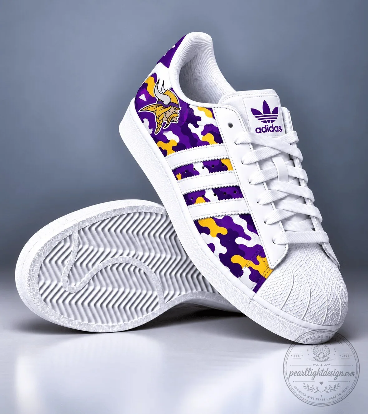 Minnesota Vikings Purple Camouflage Pattern Superstar Shoes for Football Fans 5 Minnesota Vikings Purple Camouflage Pattern Superstar Shoes for Football Fans