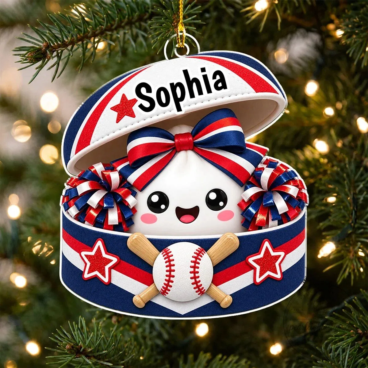 Personalized Sports Theme Cheerleader Cute Face Christmas Tree Ornament 12 Personalized Sports Theme Cheerleader Cute Face Christmas Tree Ornament