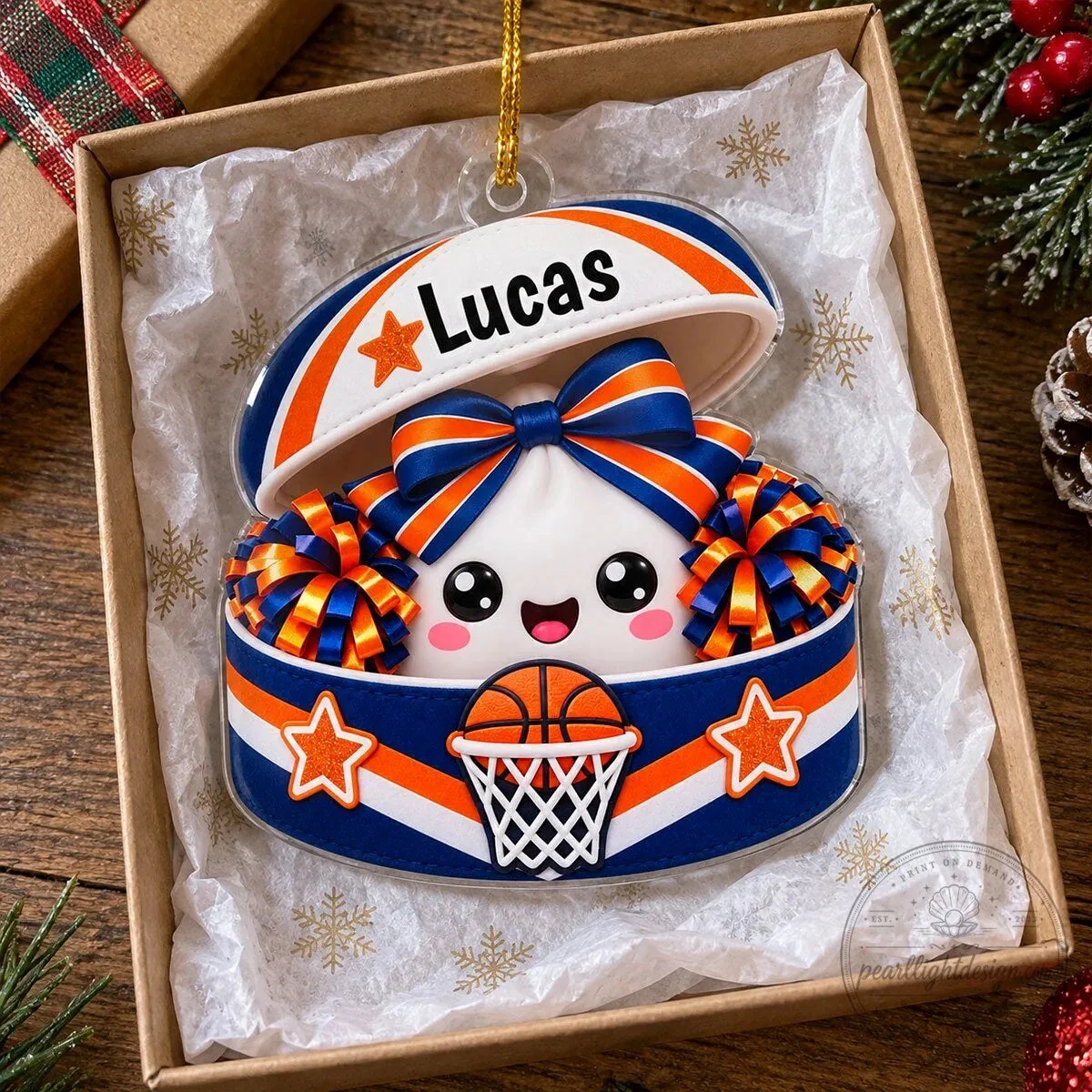 Personalized Sports Theme Cheerleader Cute Face Christmas Tree Ornament 13 Personalized Sports Theme Cheerleader Cute Face Christmas Tree Ornament
