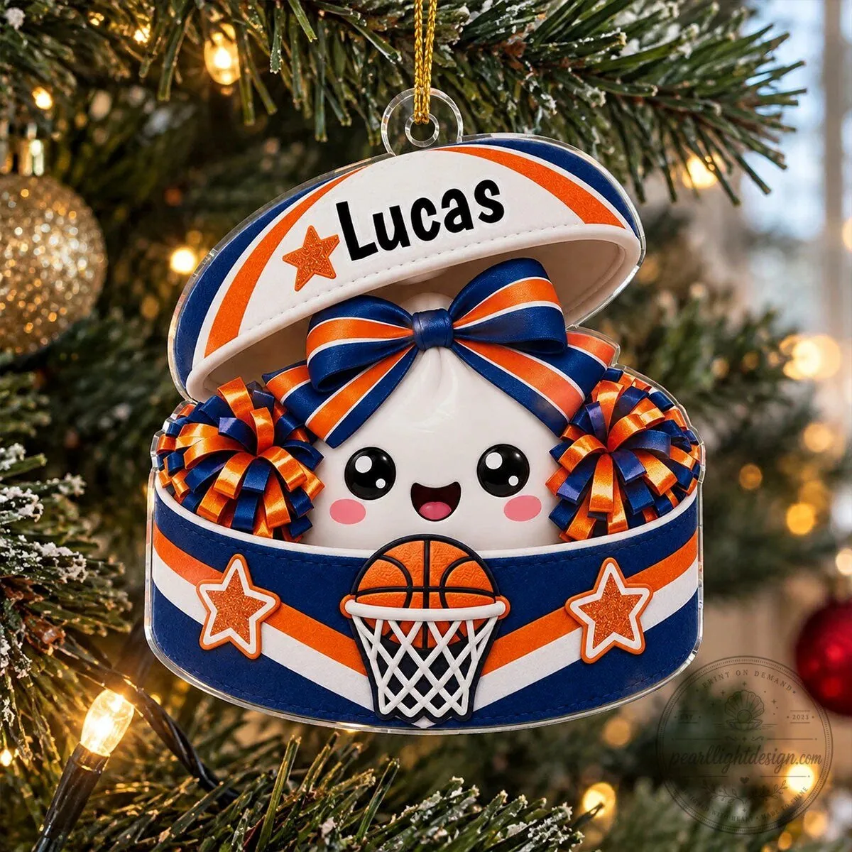 Personalized Sports Theme Cheerleader Cute Face Christmas Tree Ornament 14 Personalized Sports Theme Cheerleader Cute Face Christmas Tree Ornament