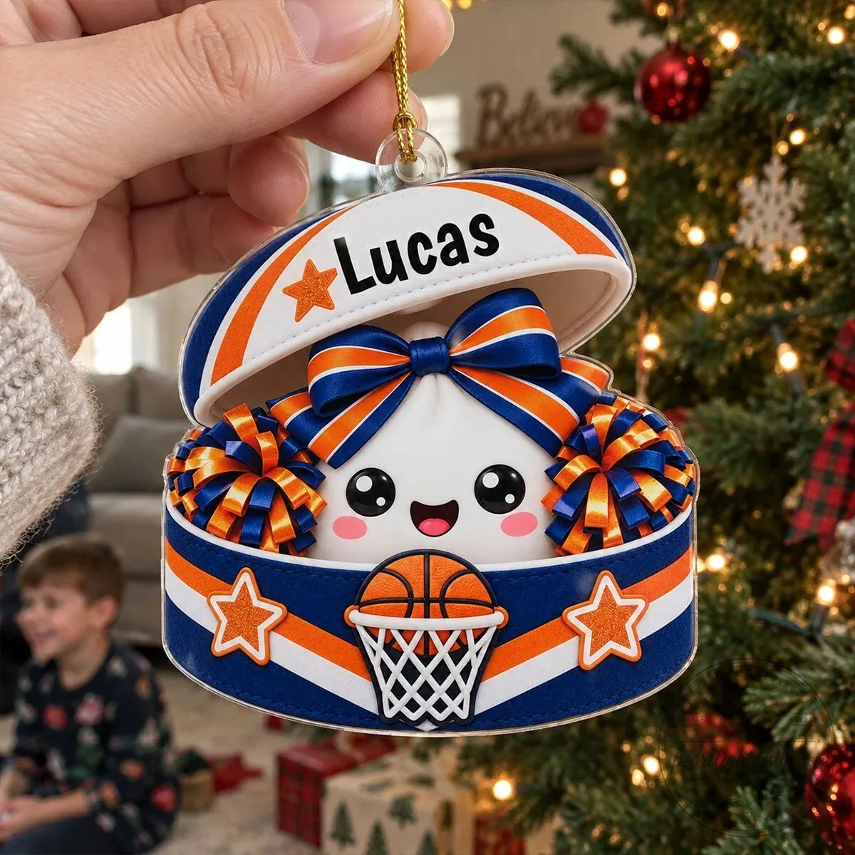 Personalized Sports Theme Cheerleader Cute Face Christmas Tree Ornament 15 Personalized Sports Theme Cheerleader Cute Face Christmas Tree Ornament
