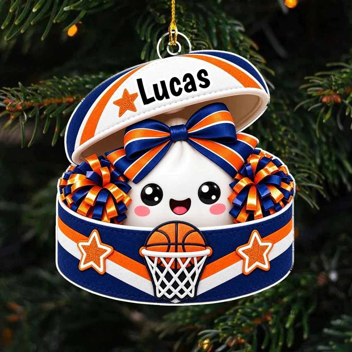 Personalized Sports Theme Cheerleader Cute Face Christmas Tree Ornament 16 Personalized Sports Theme Cheerleader Cute Face Christmas Tree Ornament