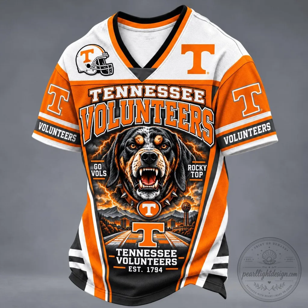 Tennessee Volunteers Mascot Spirit V-Neck Football Team Jersey Tennessee Volunteers Mascot Spirit V-Neck Football Team Jersey