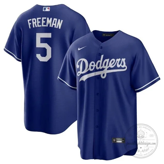 Los Angeles Dodgers Freddie Freeman Number 5 Blue Baseball Jersey