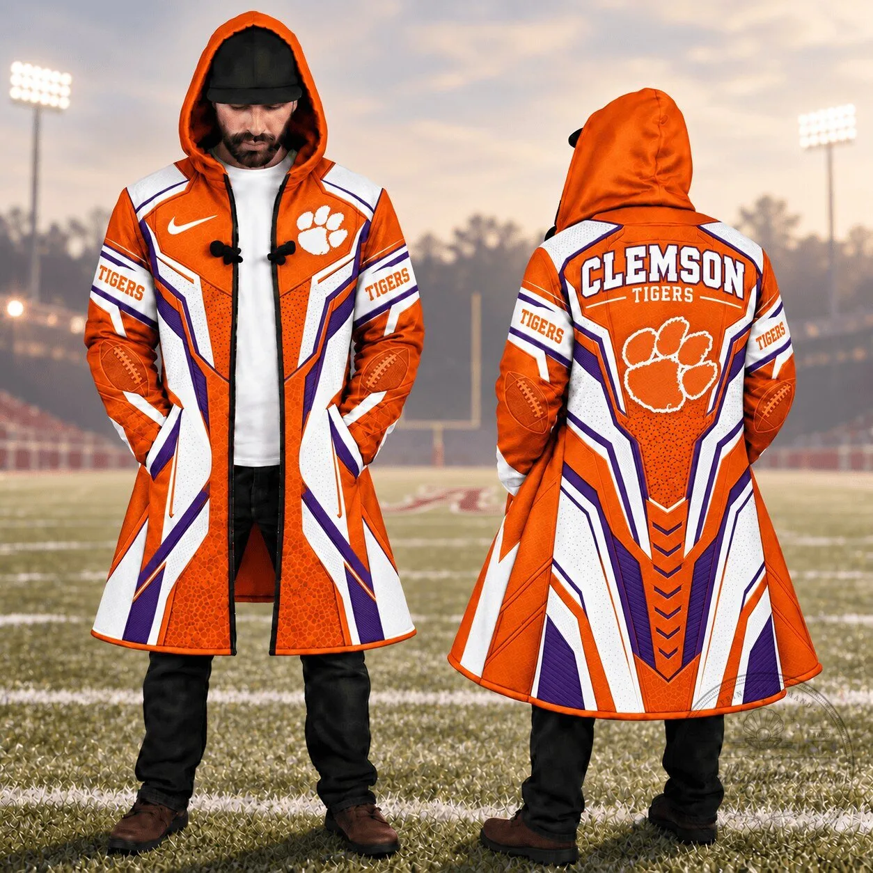 Clemson Tigers Football Team Orange and Purple Premium Cloak Limited Edition