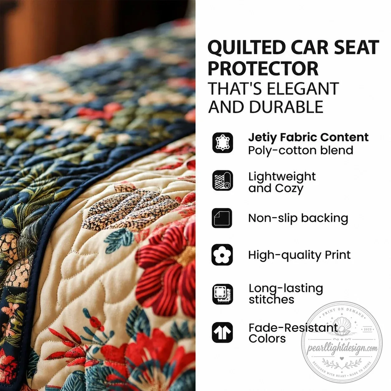 Black Bear Woodland Trail Quilted Car Seat Protector for Vehicle Interior 11 Black Bear Woodland Trail Quilted Car Seat Protector for Vehicle Interior