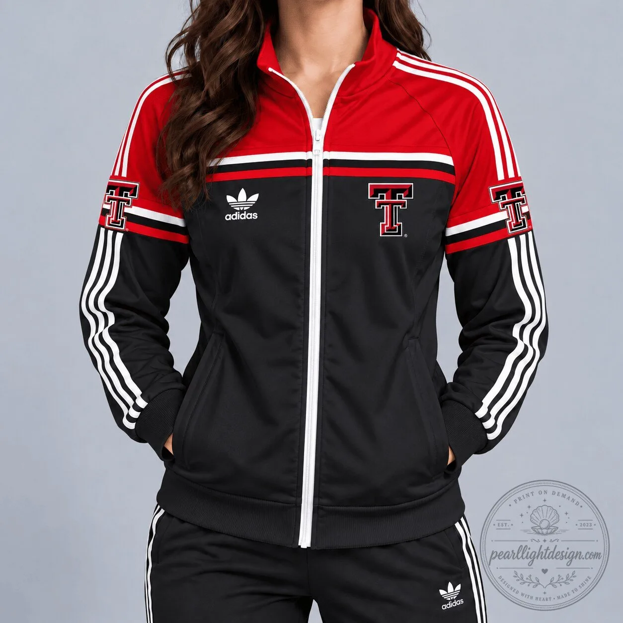 Texas Tech Red Raiders NCAA Heritage Full-Zip Track Jacket with Adidas Stripes