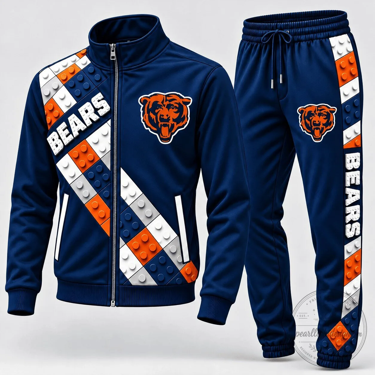 Chicago Bears NFL Football Team Lego Block Fusion Tracksuit Set