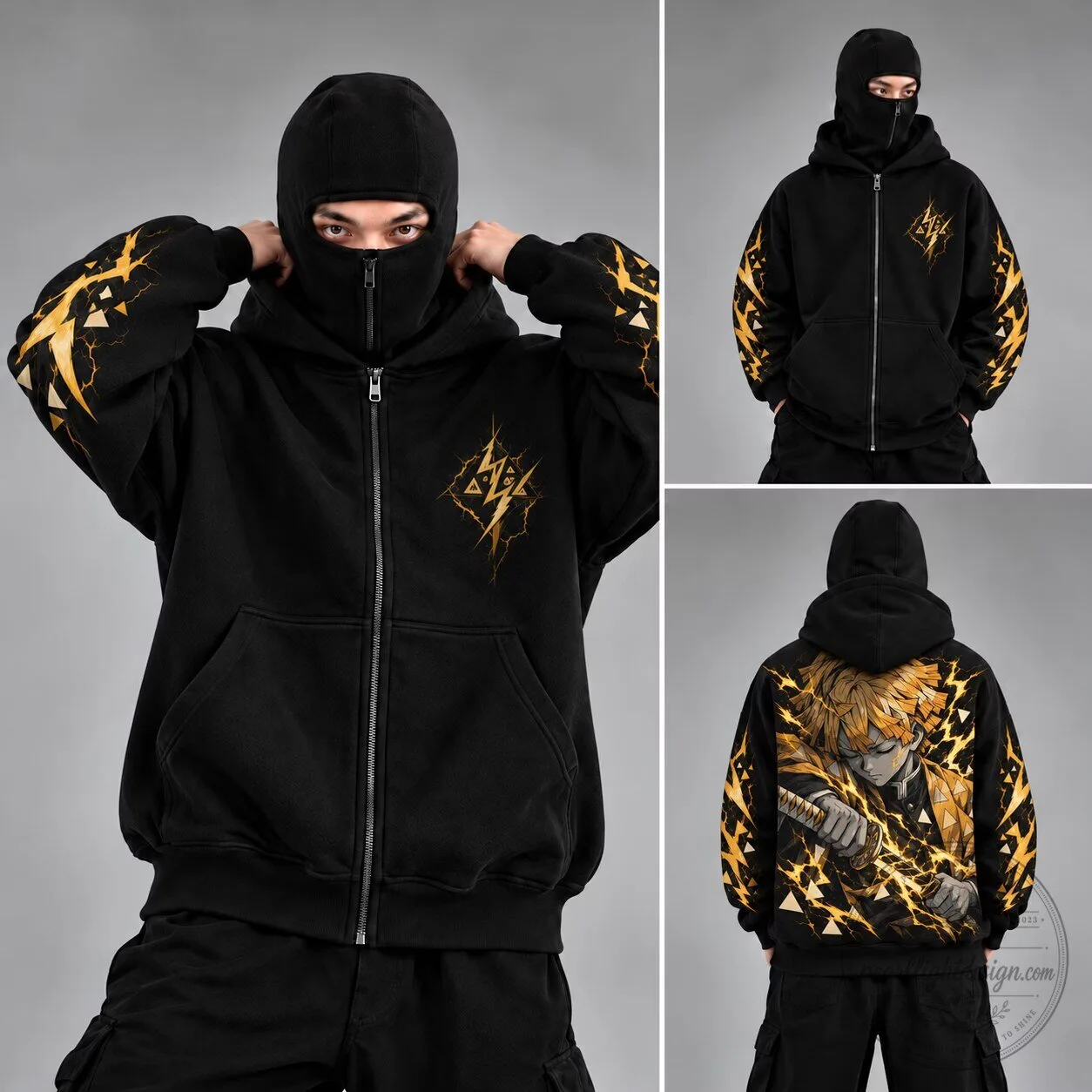 Demon Slayer Zenitsu Agatsuma Lightning Breath Hoodie