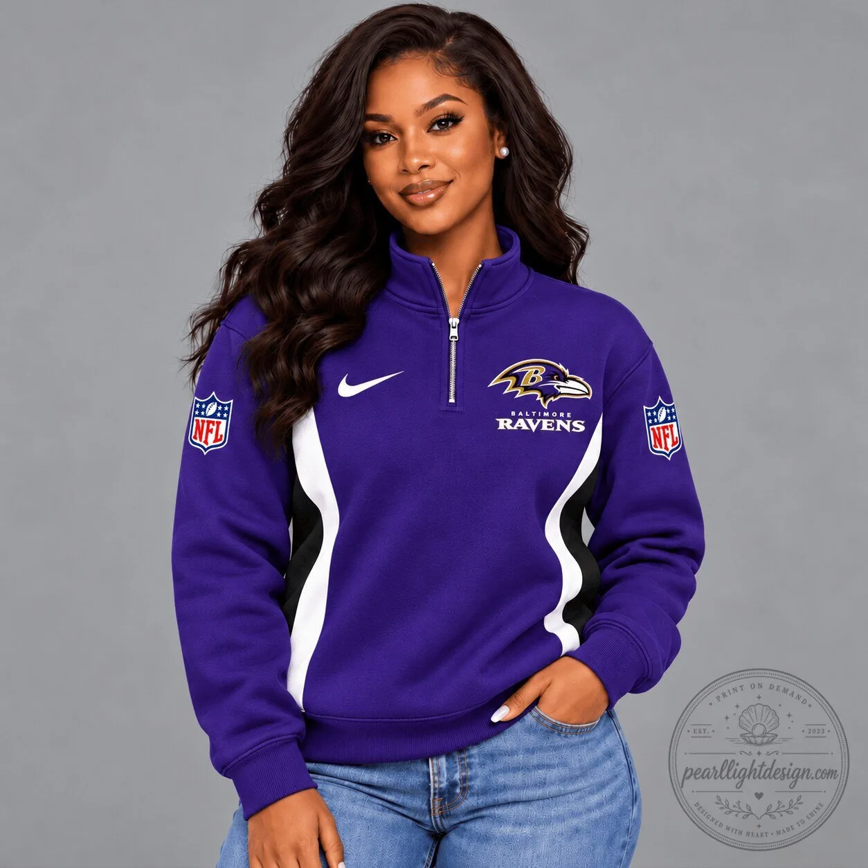 Baltimore Ravens NFL Quarter-Zip Sweatshirt
