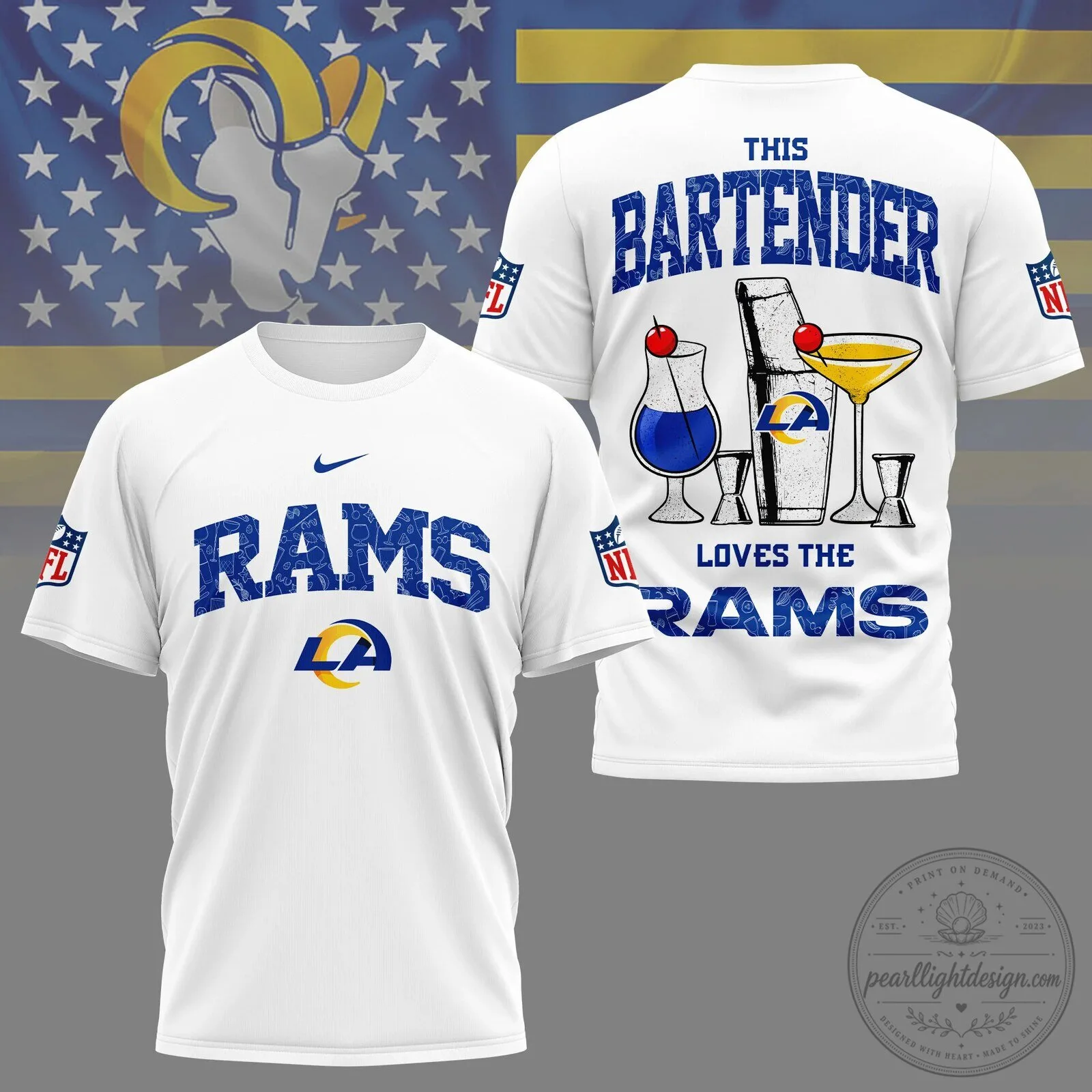 Los Angeles Rams NFL Fan Bartender T-Shirt
