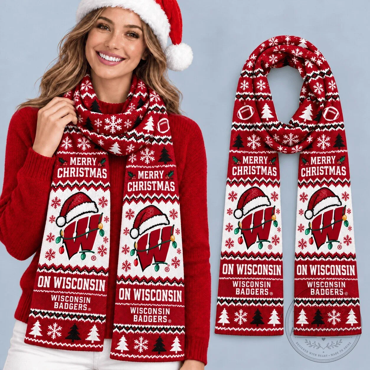 Los Angeles Rams NFL Fan Bartender T-Shirt 6 Wisconsin Badgers Merry Christmas Scarf - Festive Winter Football Fan Gift