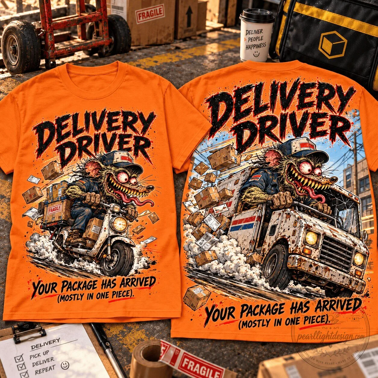 Delivery Driver Rat Fink Package Has Arrived Funny Orange T-Shirt 1 Delivery Driver Rat Fink Package Has Arrived Funny Orange T-Shirt