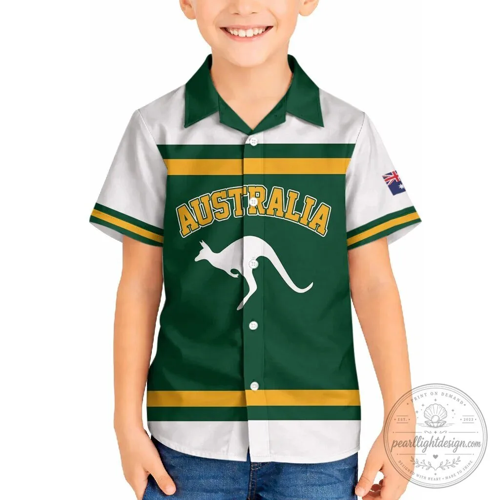 Australia National Team Green and Gold Kangaroo Hawaiian Shirt 14 Australia National Team Green and Gold Kangaroo Hawaiian Shirt
