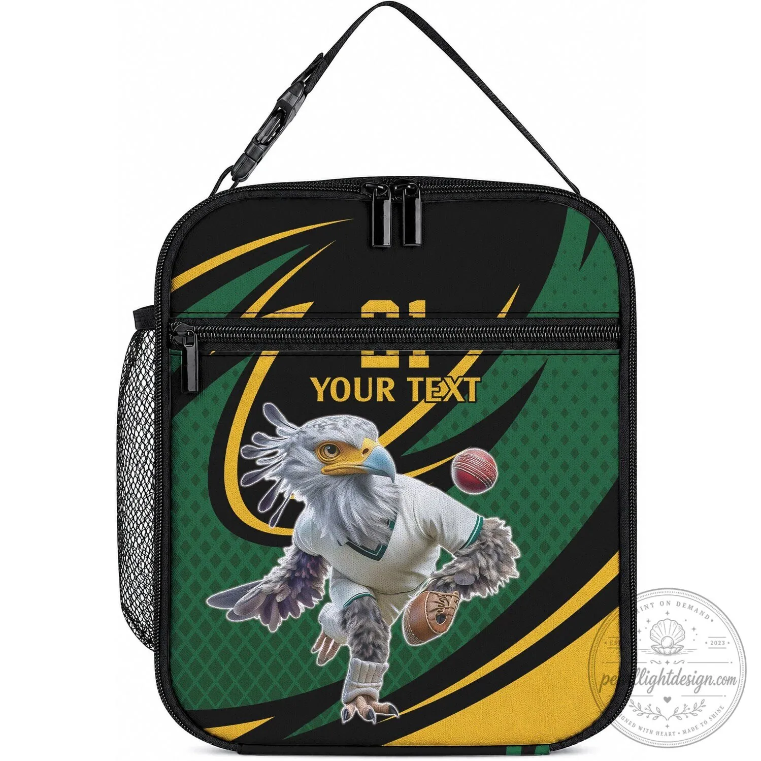 Secretary Bird South Africa Cricket Custom Lunch Bag with Unique Pattern 4 Secretary Bird South Africa Cricket Custom Lunch Bag with Unique Pattern