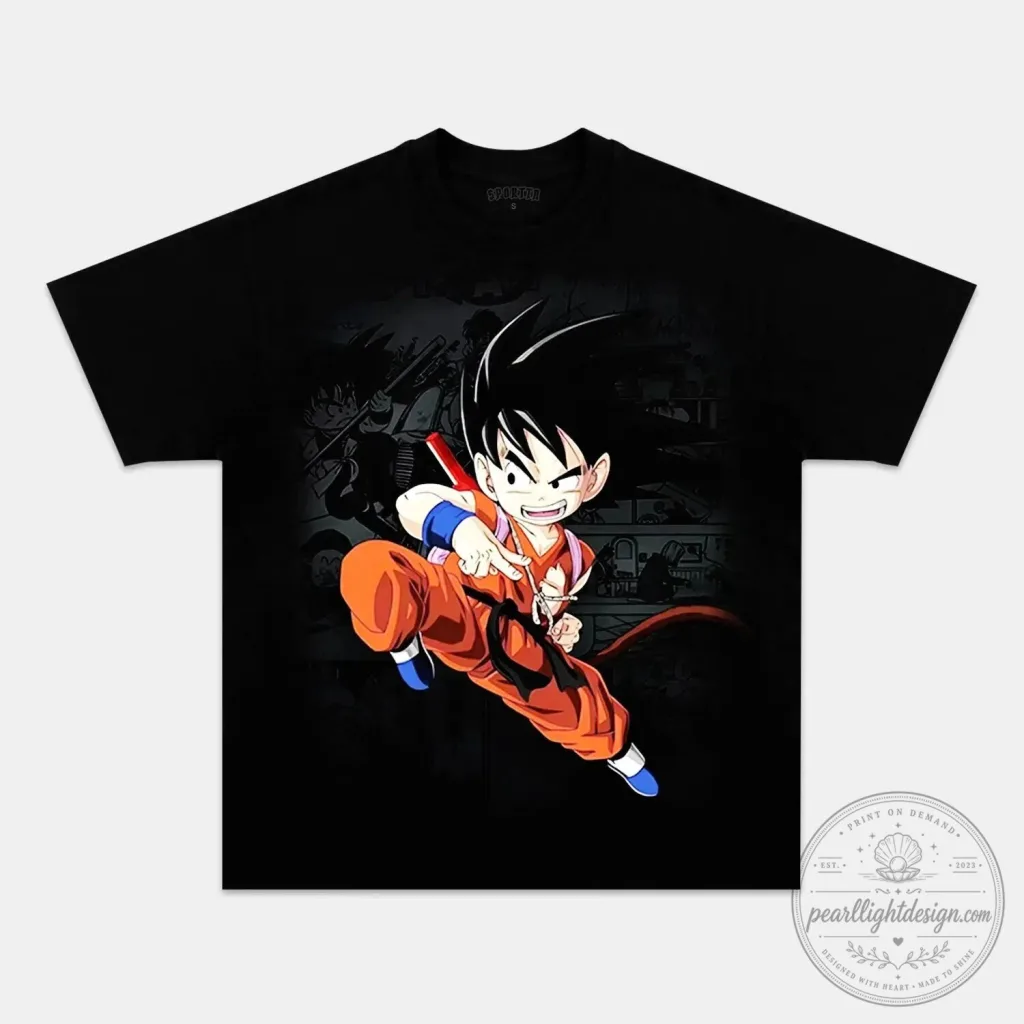 Dragon Ball Z Goku Flying Pose Anime Character Black Graphic T-Shirt Dragon Ball Z Goku Flying Pose Anime Character Black Graphic T-Shirt