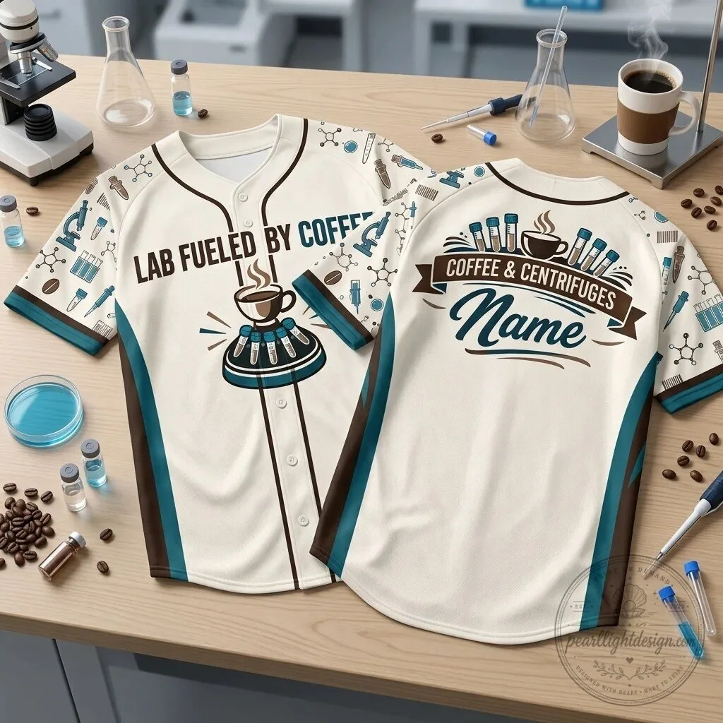 Lab Fueled By Coffee And Centrifuges Personalized Baseball Jersey 1 Lab Fueled By Coffee And Centrifuges Personalized Baseball Jersey
