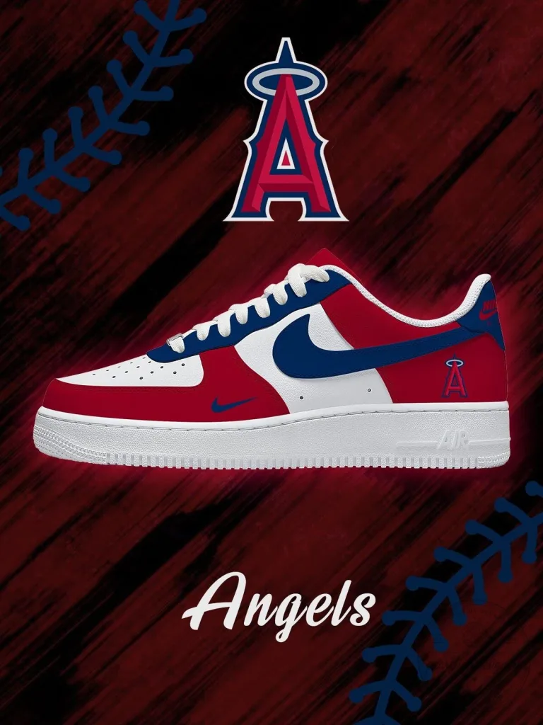 Los Angeles Angels Baseball Team Red White Blue Custom Sneakers 1 Los Angeles Angels Baseball Team Red White Blue Custom Sneakers