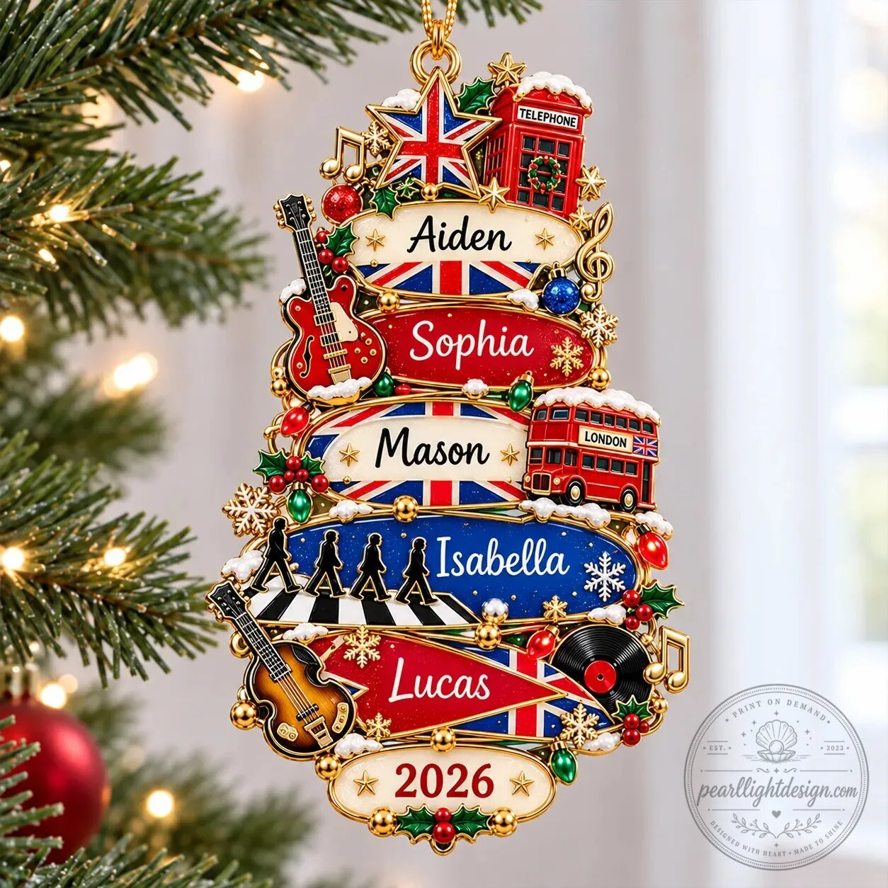 Personalized The Beatles Abbey Road Christmas Tree Ornament 4 Personalized The Beatles Abbey Road Christmas Tree Ornament