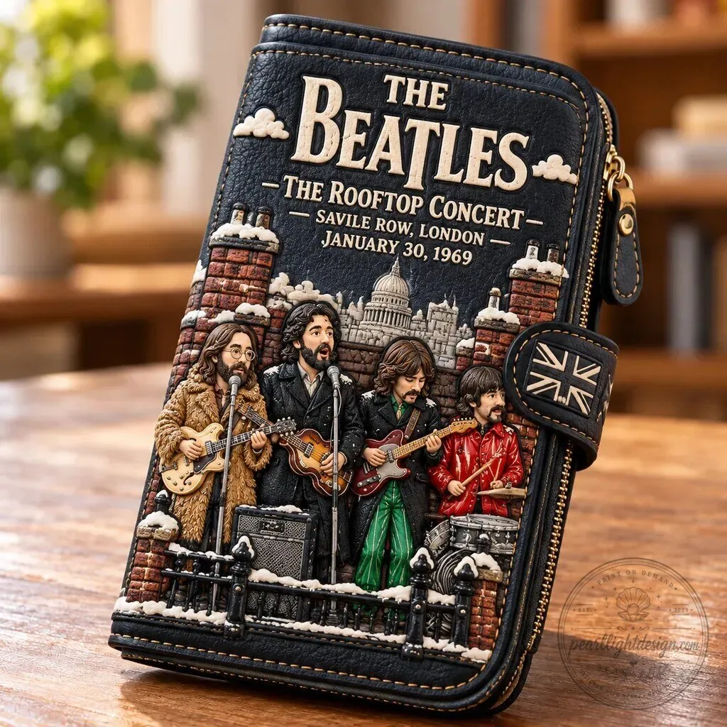 The Beatles Rooftop Concert Commemorative Faux Leather Wallet 5 The Beatles Rooftop Concert Commemorative Faux Leather Wallet